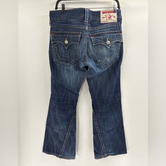 True Religion Y2K Joey World Tour low rise blue Twisted Seam bootcut Jeans 32x30 - Picture 10 of 16